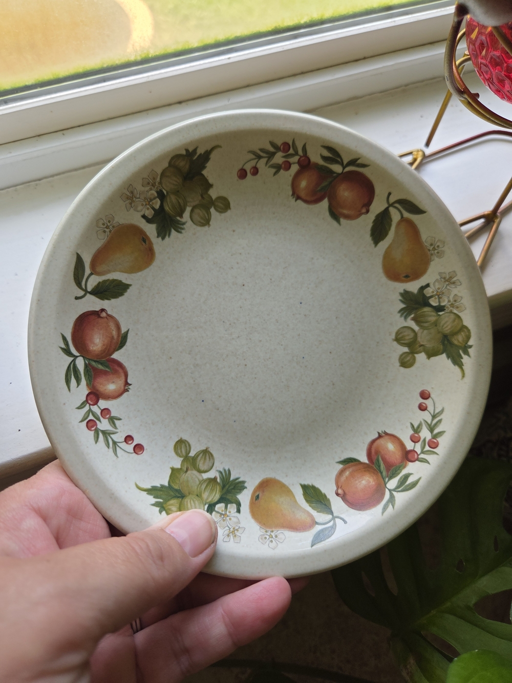 Wedgwood Cream Ceramic Fruit-Encircled Serving Bowl
